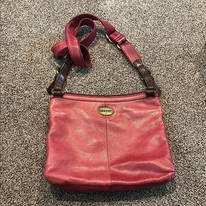 Fossil Red Crossbody Bag with Slouchy Design